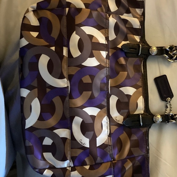 COACH MADISON CHAINLINK EAST MEET WEST BAG PURPLE MULTI #15549 - Picture 3 of 4